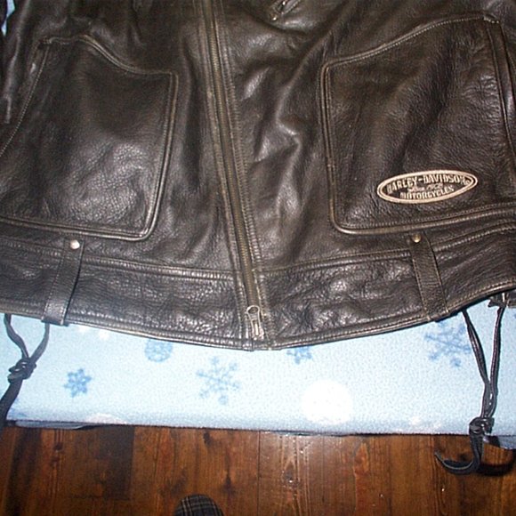 Rare Harley Davidson Leather Motorcycle Jacket Since 1903 painted Steer 3X - Picture 2 of 7